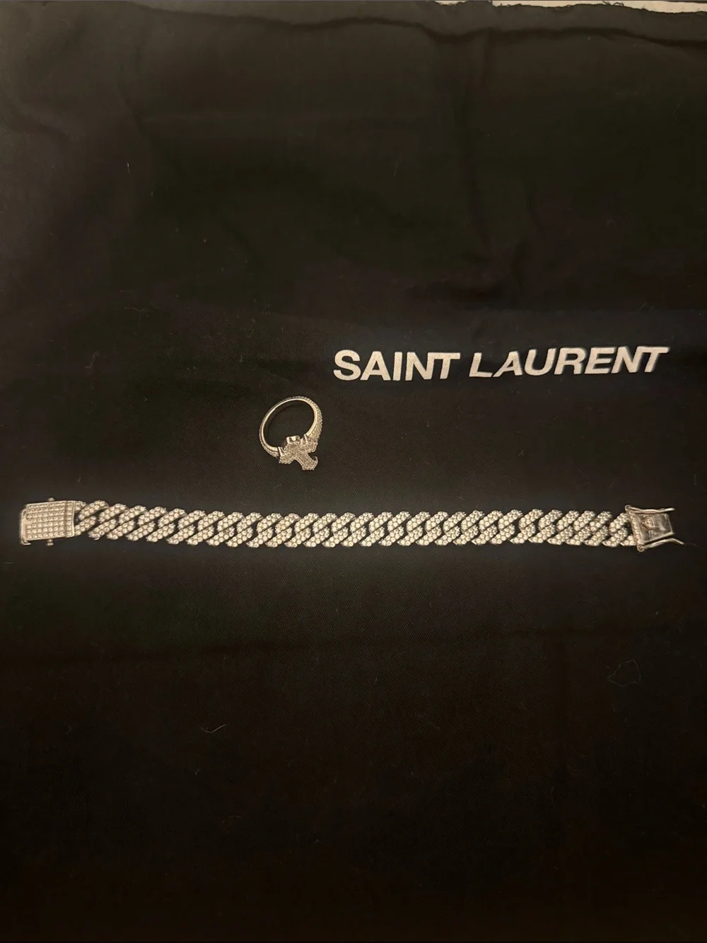 Cuban link chain and cross ring